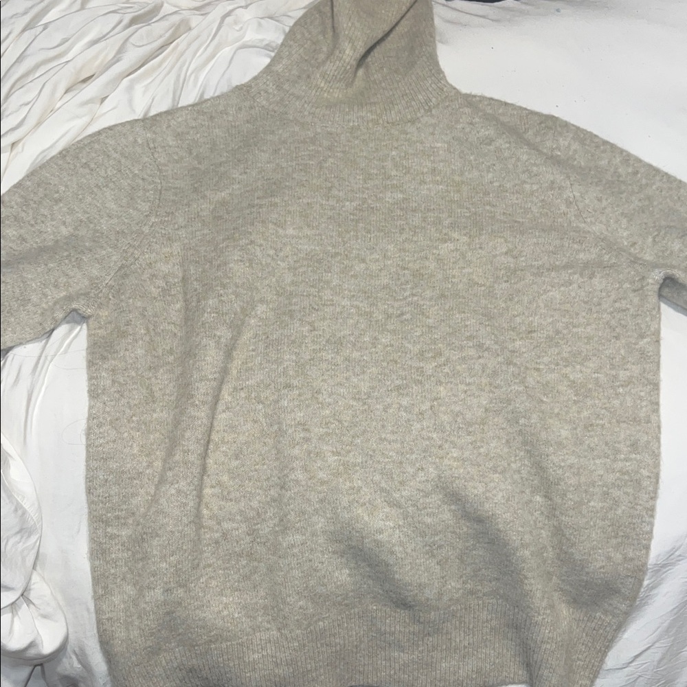 Mango Women’s knitted Beige turtleneck Sweater